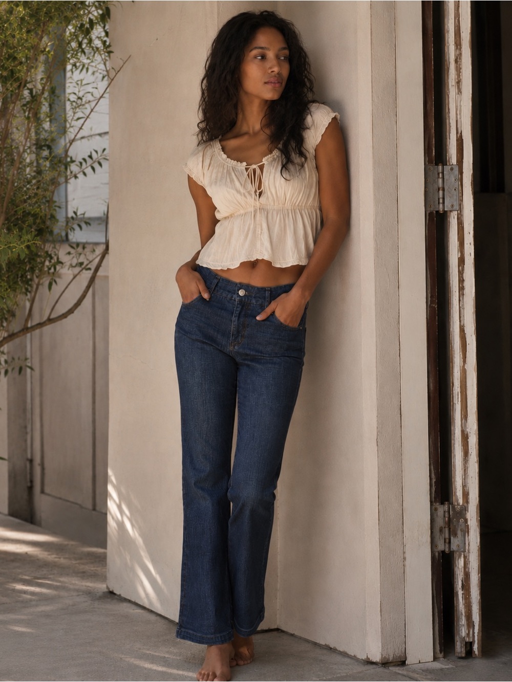 Paper Denim & Cloth Wideleg Blue Jeans